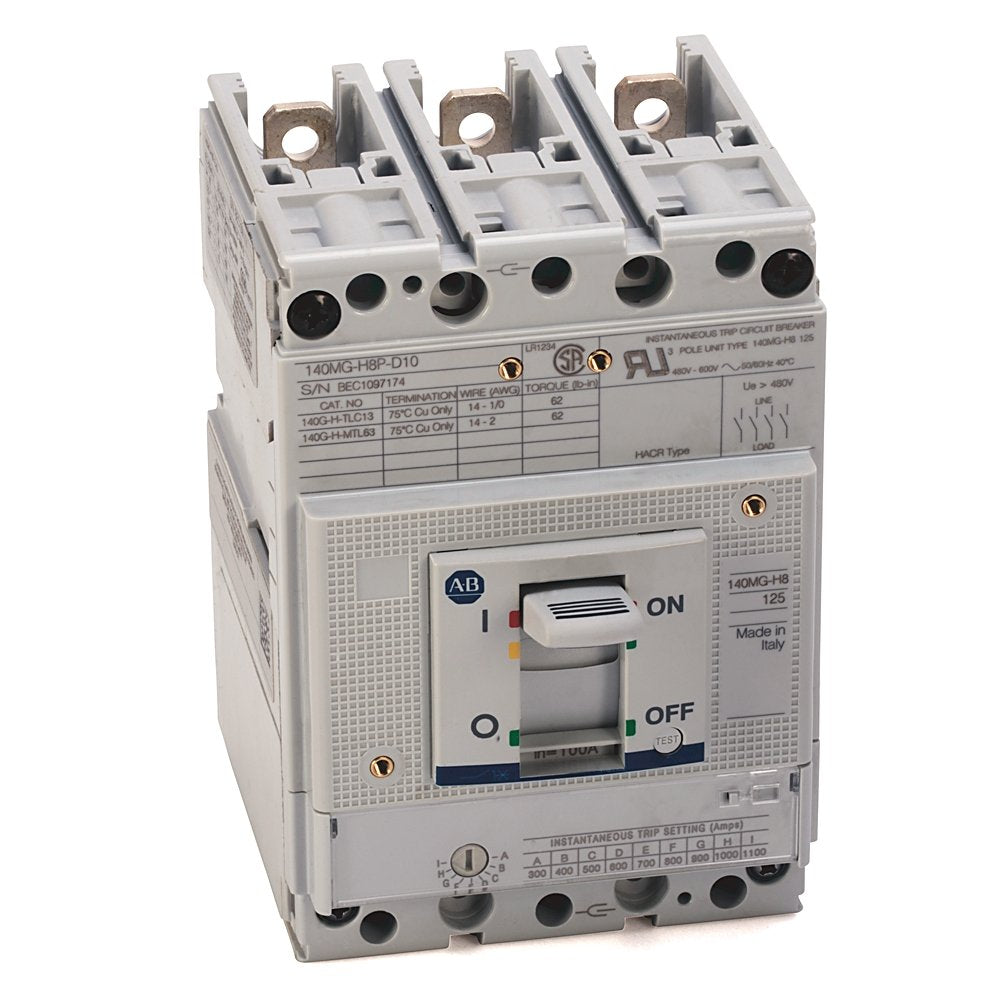 140MG - Motor Circuit Protectors, H frame, 35..65 kA at 480V, MCP (magnetic only), Rated Current 100 A