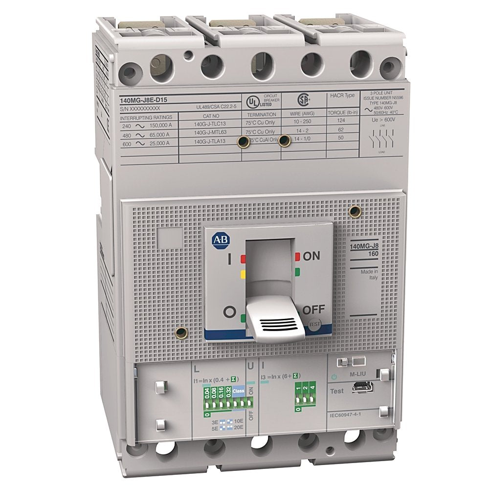 140MG - Motor Protection Circuit Breakers, J frame, 35..65 kA at 480V, Thermal/Magnetic, TMD, Rated Current 150 A