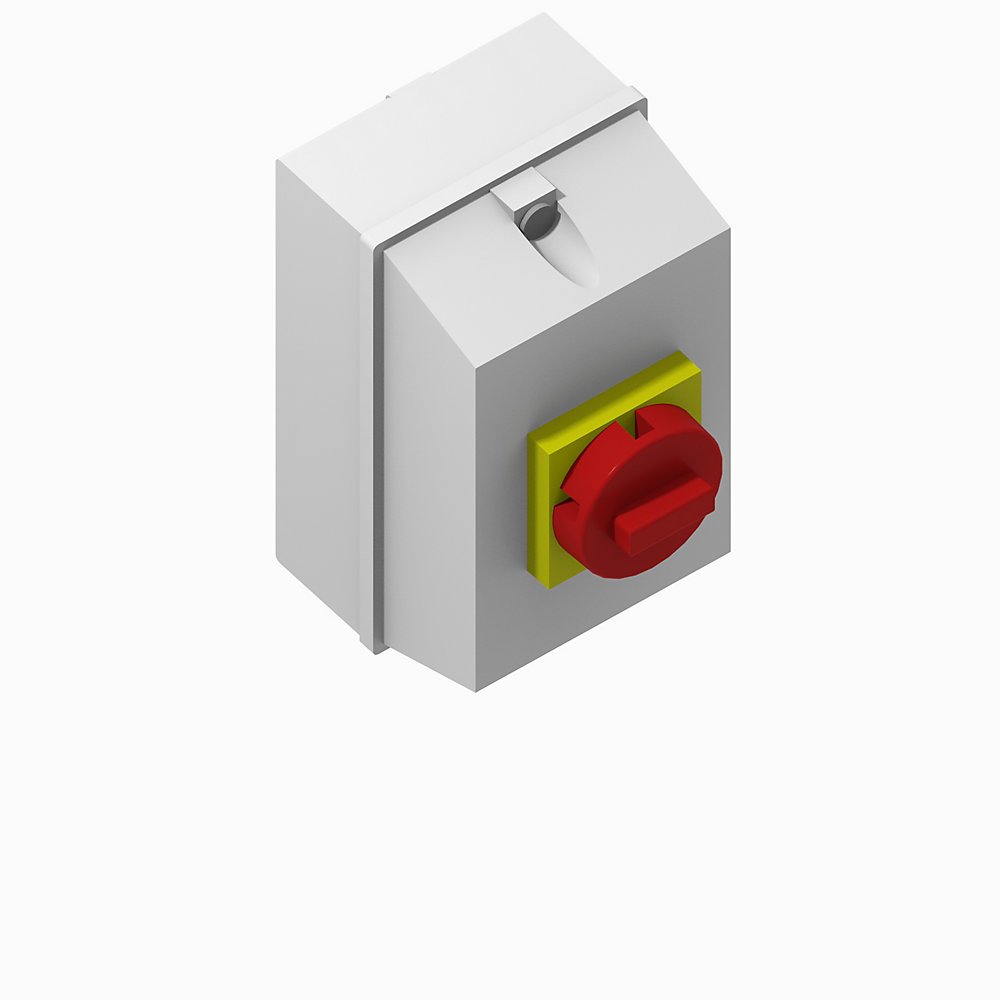 Plastic Enclosure, IP66, Type 4X, With Red and Yellow Operating Handle for 140MT-C, Up to 13A IEC