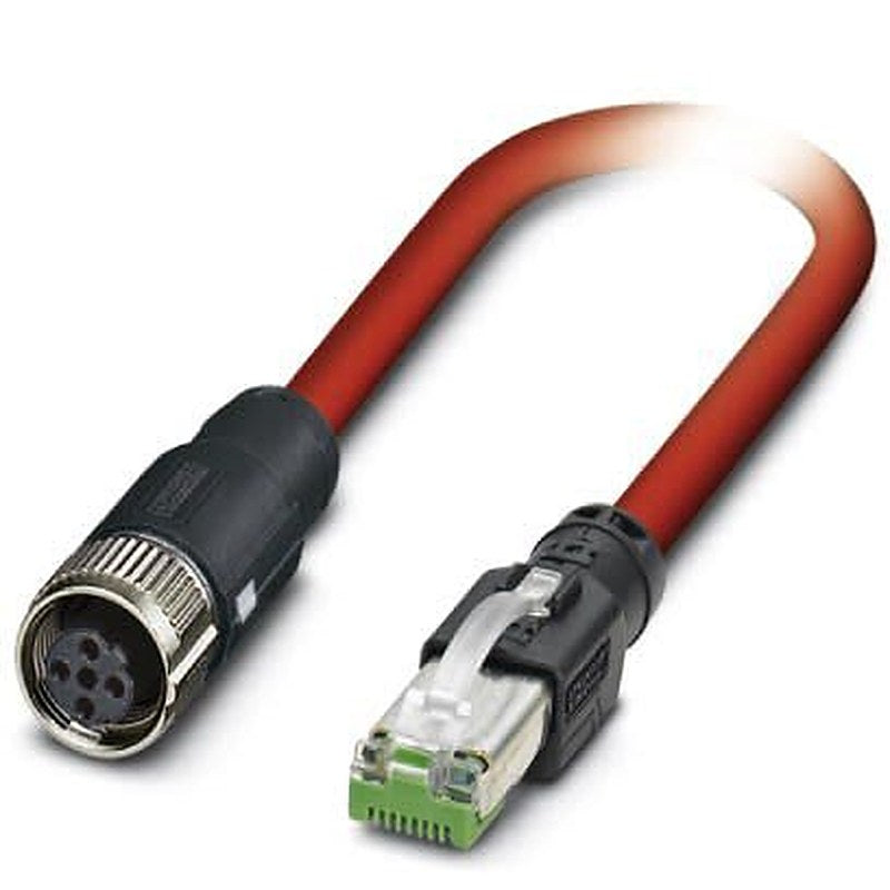 Phoenix Contact NBC, 10 m Cat5 Ethernet Cable, Red, Shielded 4 Screened Polyvinyl Chloride Sheath