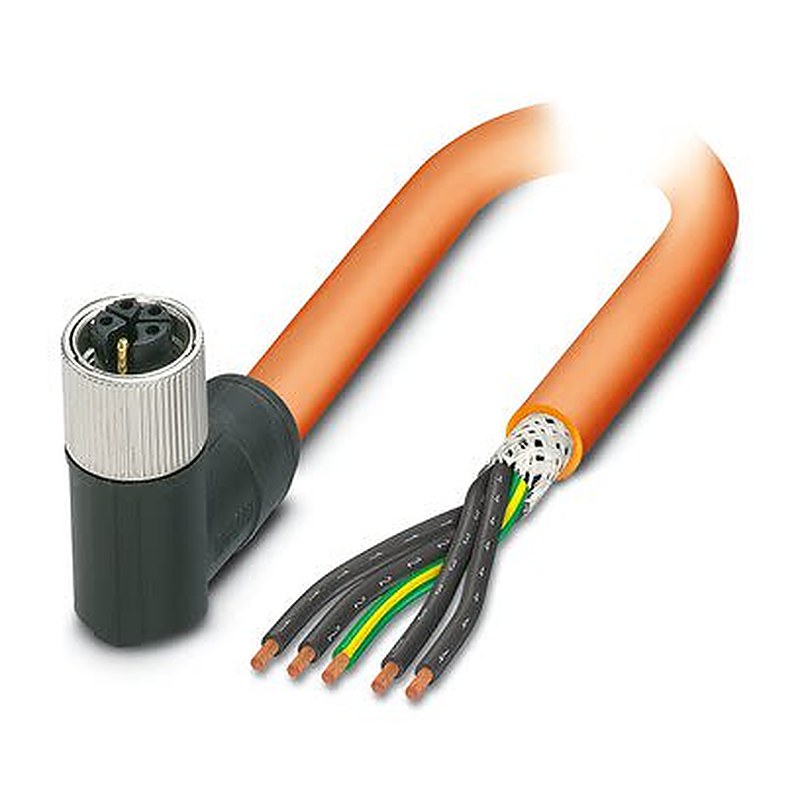 Phoenix Contact 14147, 3 m 5 Core Power Cable, Orange Polyurethane 85 °C
