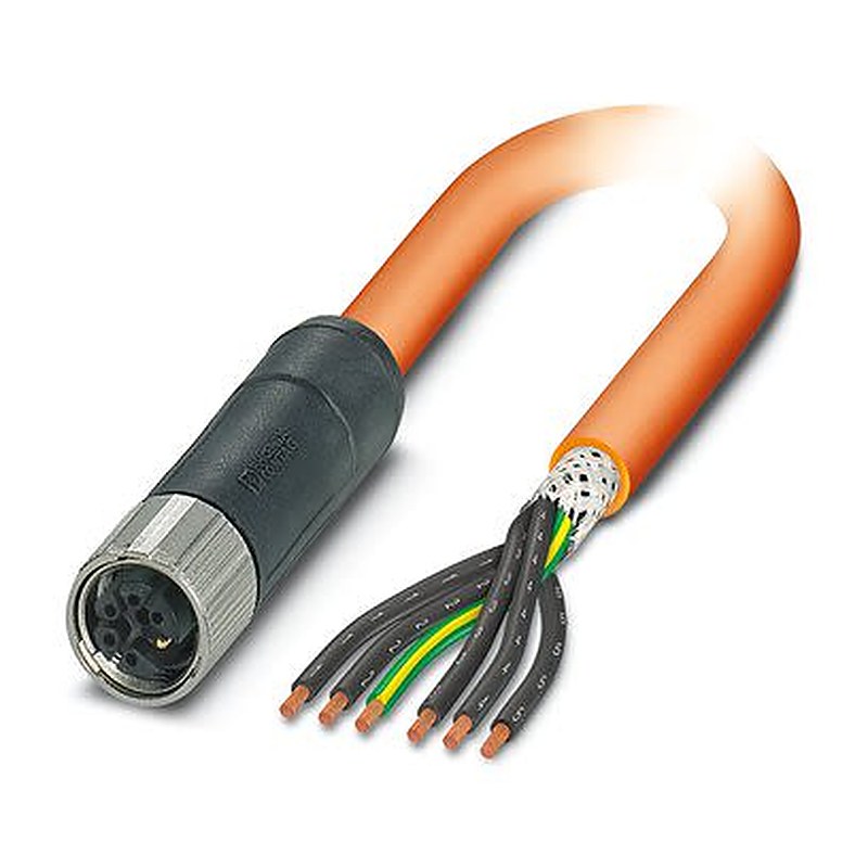 Phoenix Contact 14149, 5 m 6 Core Power Cable, Orange Polyvinyl Chloride 80 °C