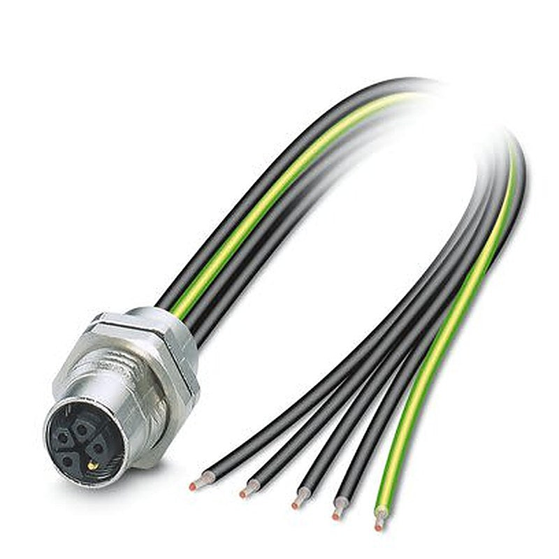 Phoenix Contact Industrial Power Connector, 5 Contacts, Rear, M12 Connector, Socket, Female, IP67, IP65, SACC Series