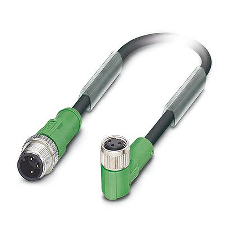 Phoenix Contact Male 3 way M12, M12, Straight, Straight to Female 3 way Angled Socket M8, Angled Socket M8 Sensor