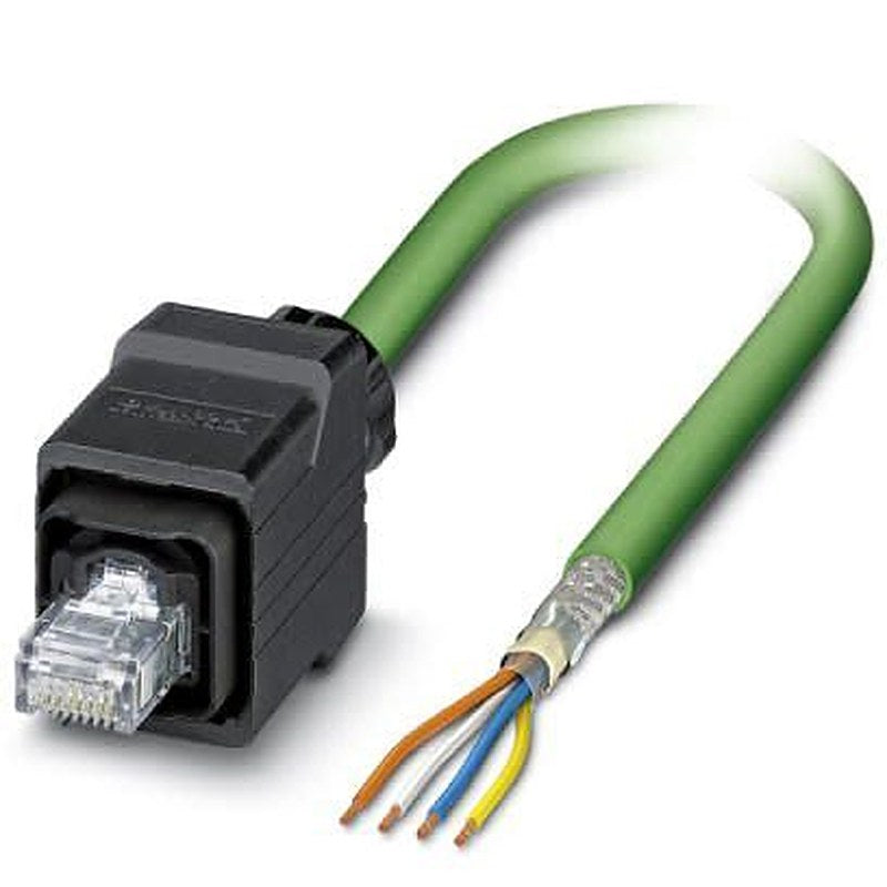Phoenix Contact VS, 5 m Cat5e Ethernet Cable, Green, Shielded 4 Screened Polyvinyl Chloride Sheath