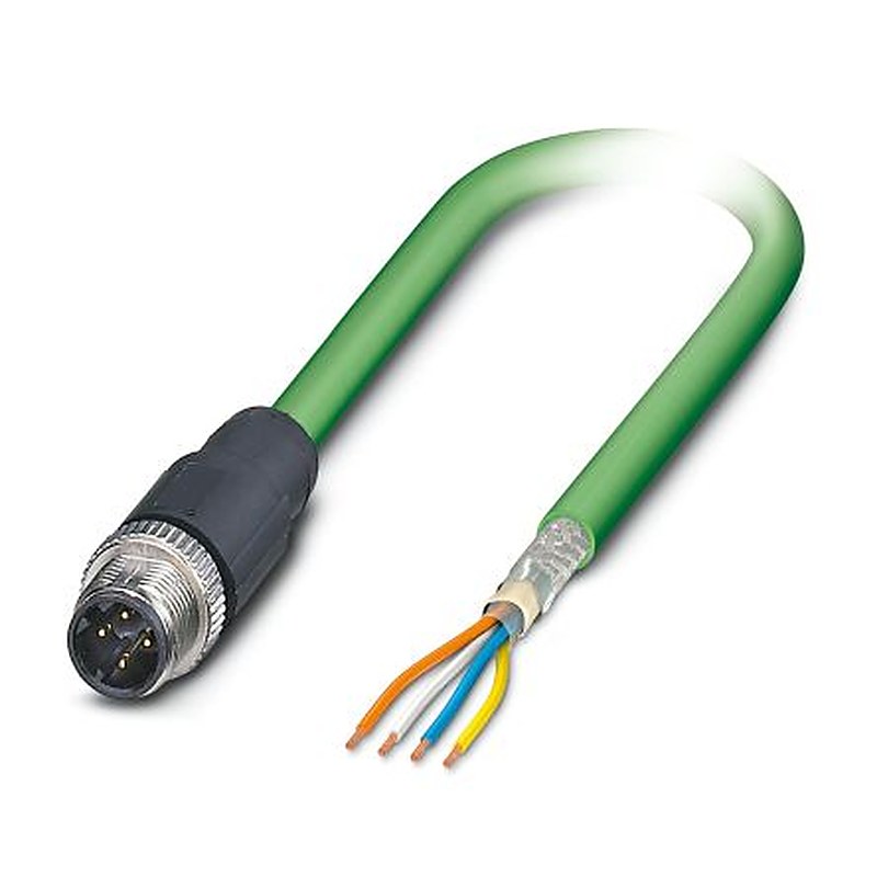 Phoenix Contact VS, 2 m Cat5 Ethernet Cable, Green, S/FTP 4 Screened Polyurethane Sheath