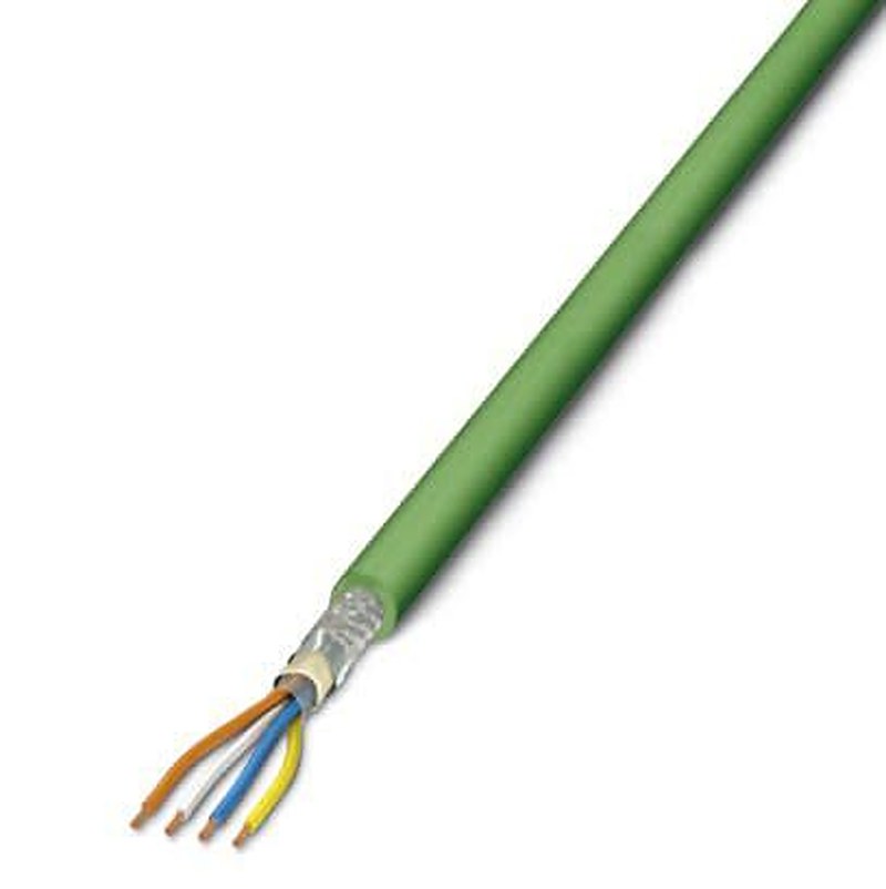 Phoenix Contact VS, 100 m Cat5 Ethernet Cable, Green, Yellow, Shielded 4 Screened Polyvinyl Chloride Sheath
