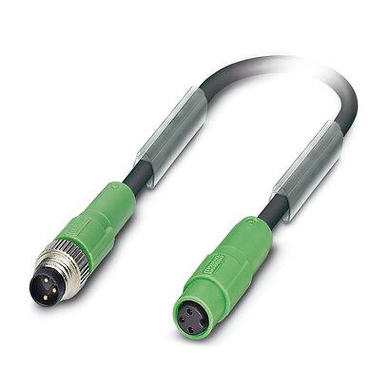 Phoenix Contact Male 3 way M8, M8, Straight, Straight to Female 3 way M8, M8, Straight, Straight Sensor Actuator Cable,