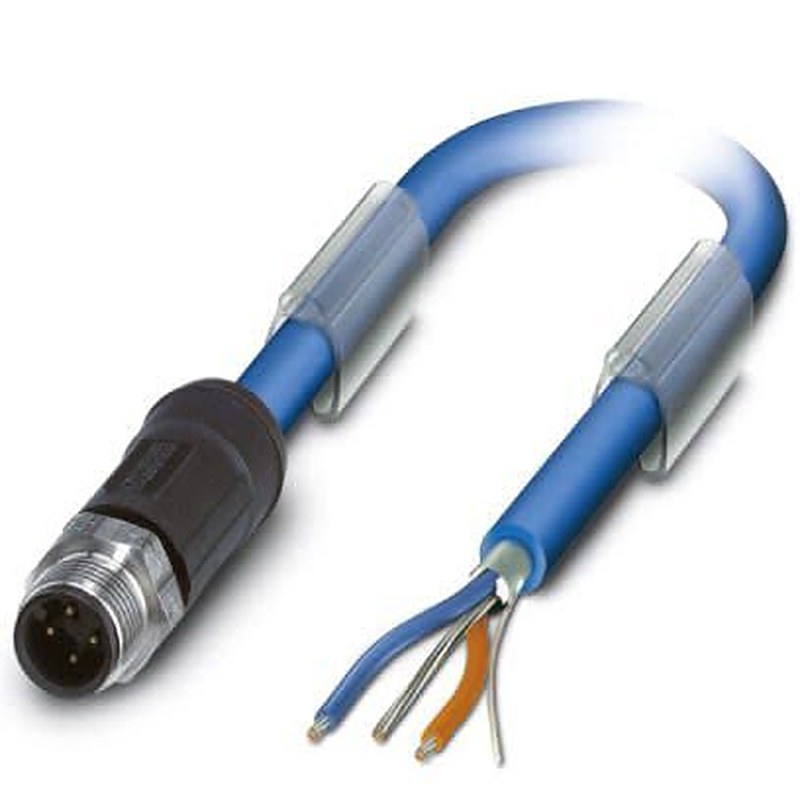 Phoenix Contact Male 3 way M12, Straight to Unterminated Bus Cable, 5 m