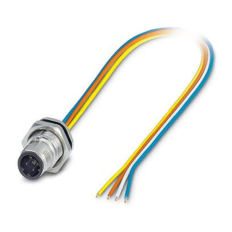 Phoenix Contact Connector, 4 Contacts, Rear, M12 Connector, Plug, Male, IP67