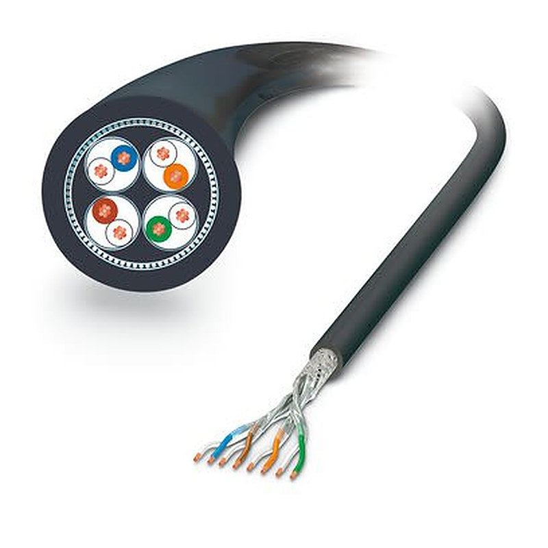Phoenix Contact 14235 Series Data Cable, 4 Pairs, 0.14 mm², 100 m, Black Sheath PEX