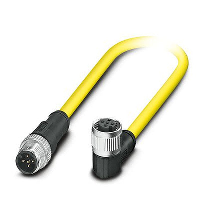 Phoenix Contact Male 5 way M12, M12, Straight, Straight to Female 5 way Angled Socket M12, Angled Socket M12