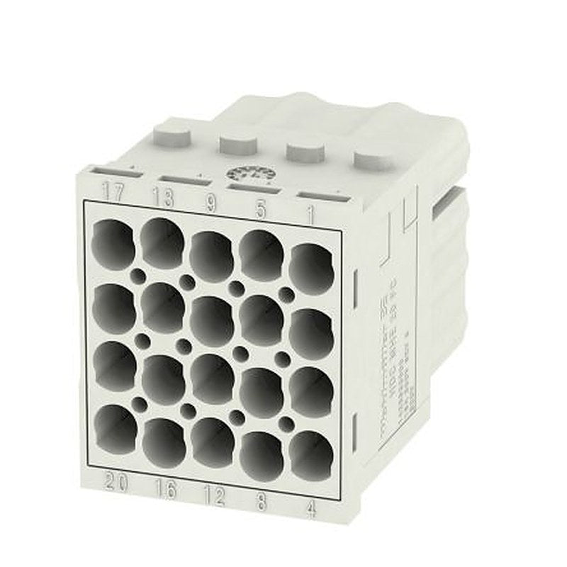 Weidmüller Heavy Duty Power Connector Insert, 6A, ModuPlug Series Female, 20 Contacts