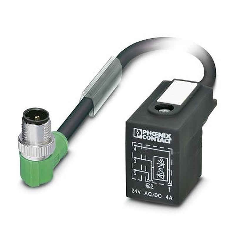 Phoenix Contact Male 3 way M12 to 3 way DIN 43650 Form B Sensor Actuator Cable, 1.5 m