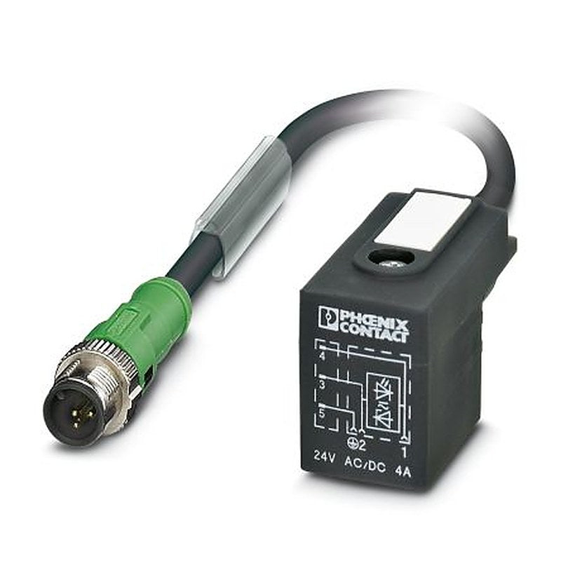 Phoenix Contact Male 3 way M12 to 3 way DIN 43650 Form B Sensor Actuator Cable, 300 mm