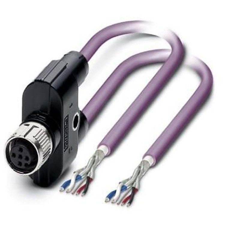 Phoenix Contact Female 5 way M12, Straight to Free Cable End Bus Cable, 10 m