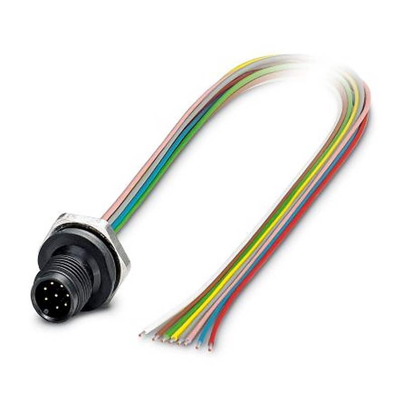 Phoenix Contact Male 6 way M12 to 8 way Free Cable End Sensor Actuator Cable, 500 mm