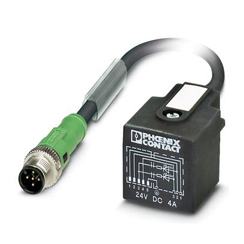 Phoenix Contact Male 5 way M12, Straight to 5 way M12, Straight Sensor Cable, 600 mm