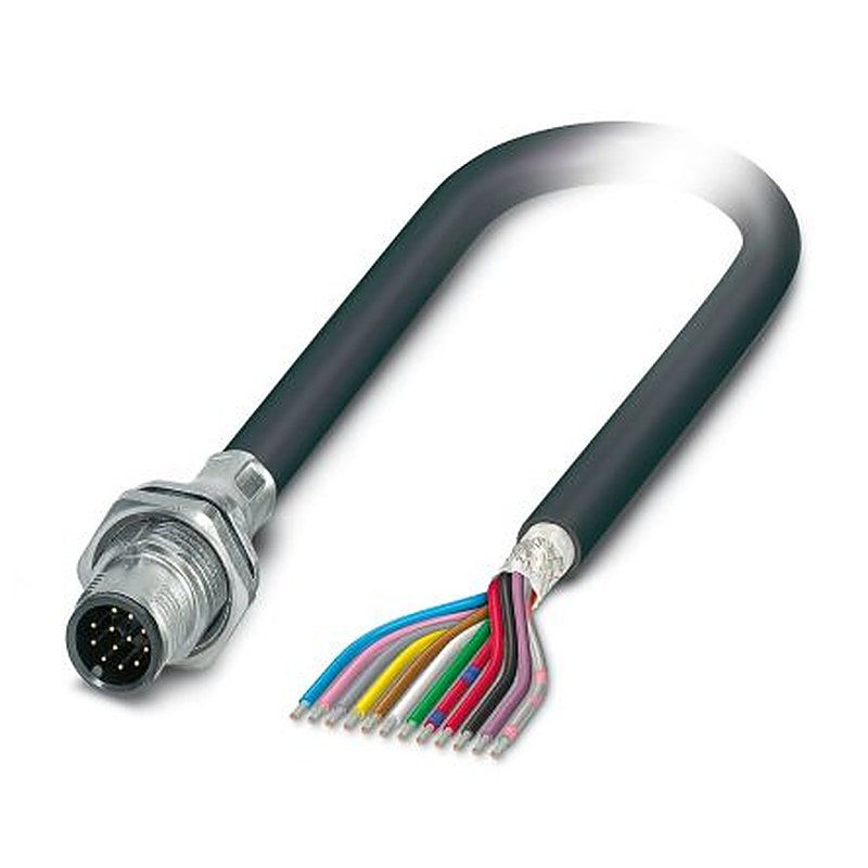 Phoenix Contact Male 12 way M12 to 12 way Free Cable End Sensor Actuator Cable, 1 m