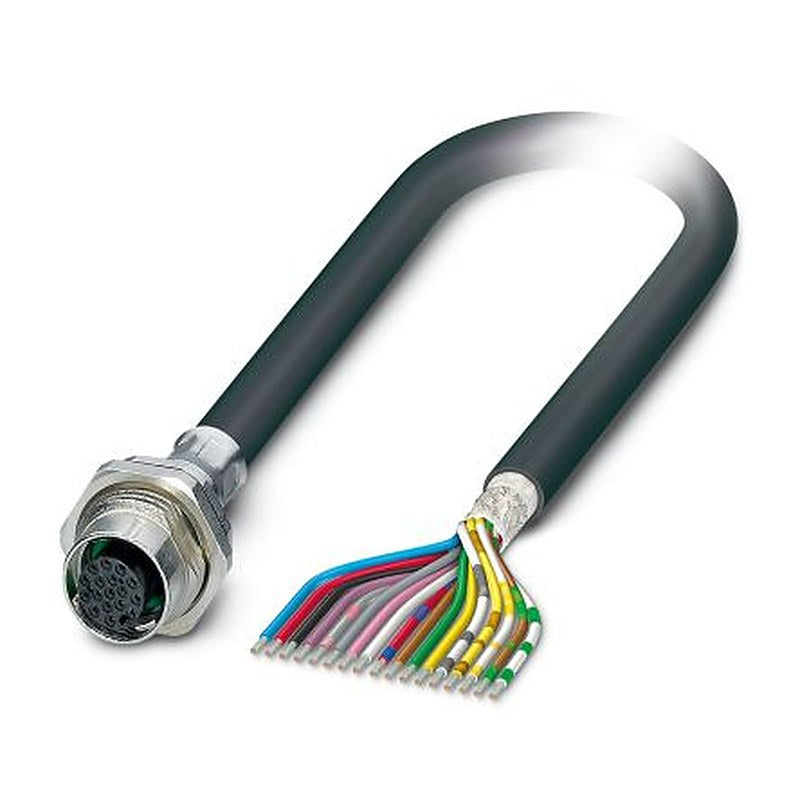 Phoenix Contact Female 17 way M12 to 17 way Free Cable End Sensor Actuator Cable, 1 m