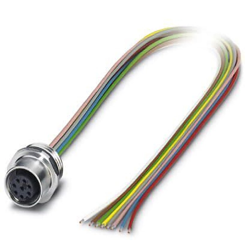 Phoenix Contact Female 8 way M12, Straight to Free Cable End Sensor Actuator Cable, 500 mm
