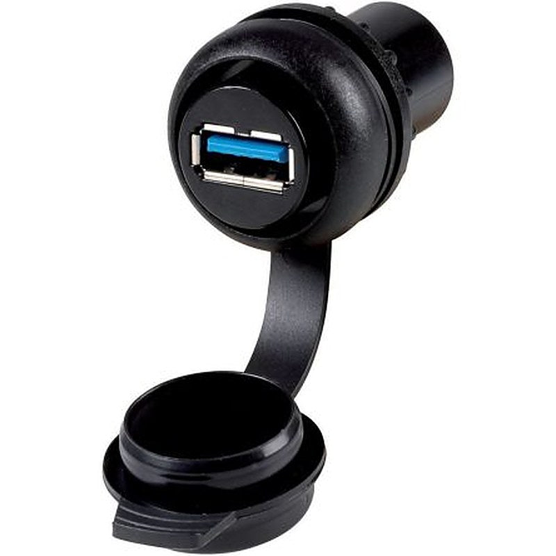 Eaton Straight, Bulkhead Mount Female- 9 Port Type USB Type A IP65 USB Connector USB 3.0