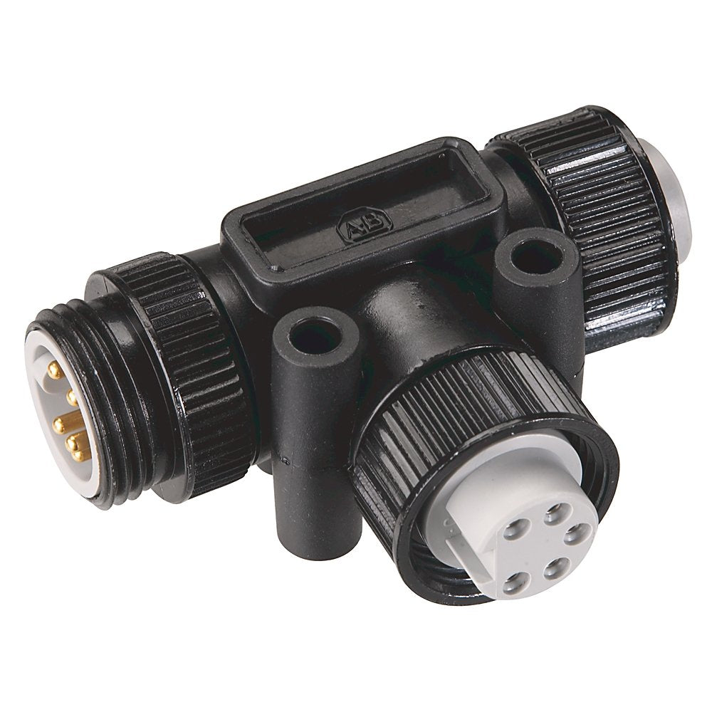 1485 DeviceNet Connectors and DevicePorts, T-Port, Mini Male/Mini Female Trunk Connection, Female Mini, 1 Port, Standard , Passive , Keyway toward Middle, Female Mini