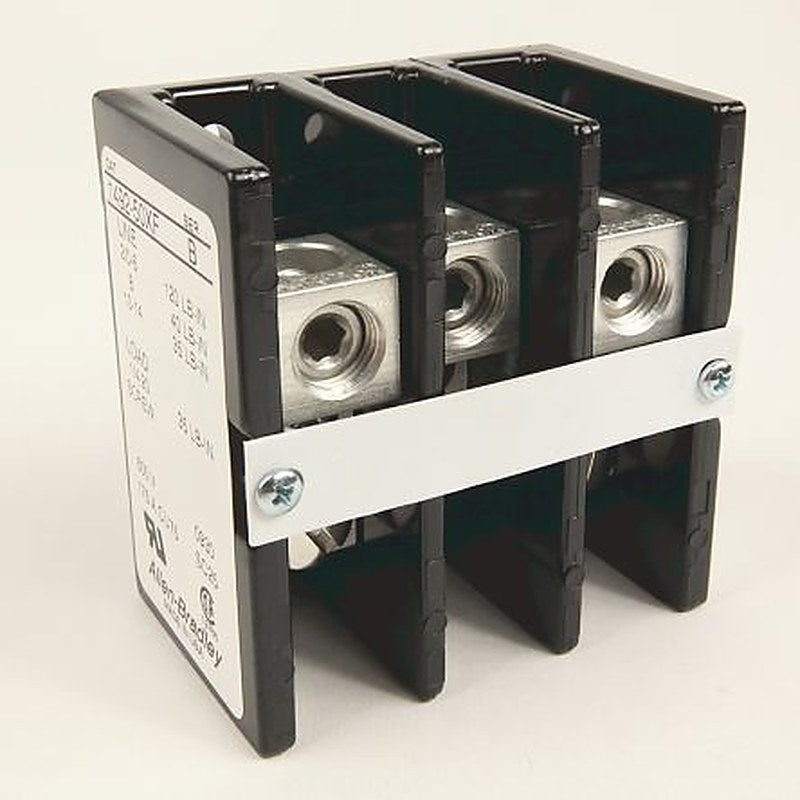 Allen Bradley Distribution Block, 3 Way, 600V, 175A, Black