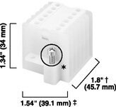 Panel Mount Block, High-density 6-Pole, White, Pkg. Qty. of 1