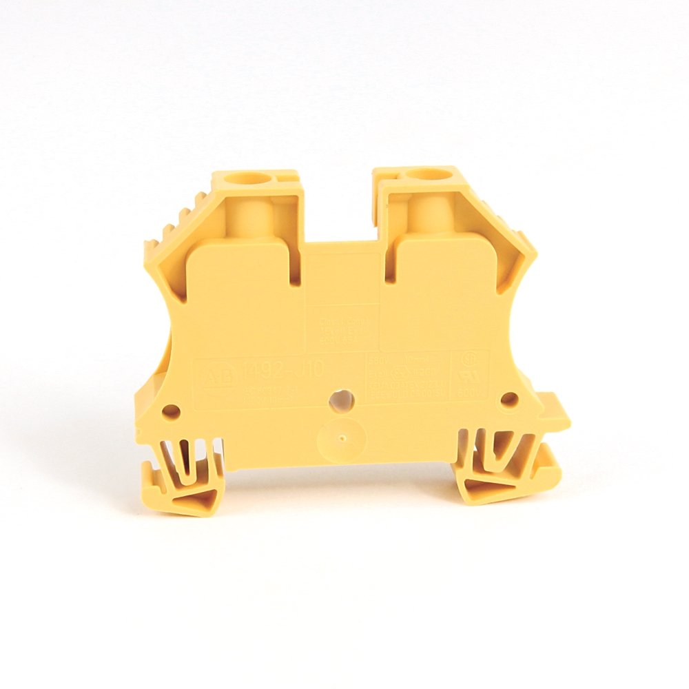 1492-J IEC Terminal Block, One-Circuit Feed-Through Block, 10 mm (# 22 AWG - # 8 AWG), Standard Feedthrough, Green,