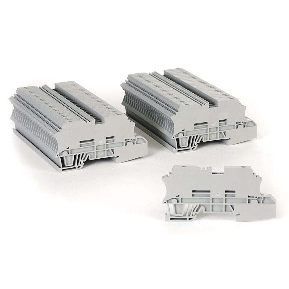1492-J IEC Terminal Block, One-Circuit Feed Through Block, 2.5 mm (# 22 AWG - # 14 AWG), Standard Feedthrough, Gray (Standard),
