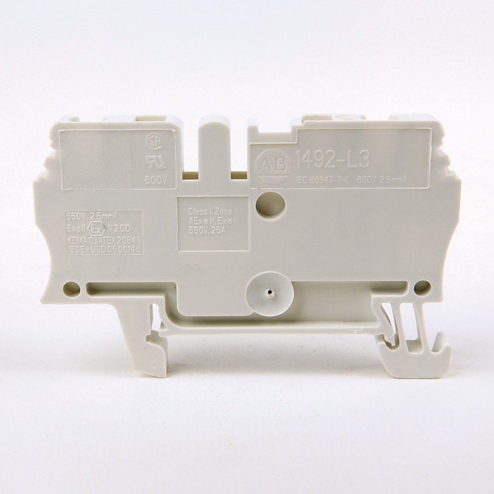 Spring Clamp Terminal Block,One-Circuit Feed-Through Block,2.5mm² (# 30 AWG - # 12 AWG),Standard Feedthrough,Green,