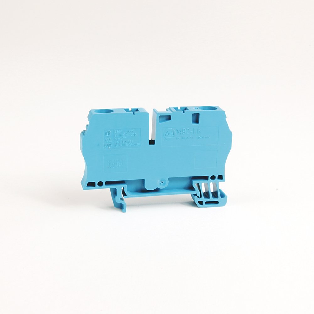 Spring Clamp Terminal Block,One-Circuit Feed-Through Block,6 mm (# 22 AWG - # 10 AWG), 4 mm for H4 block,Standard Feedthrough,White,