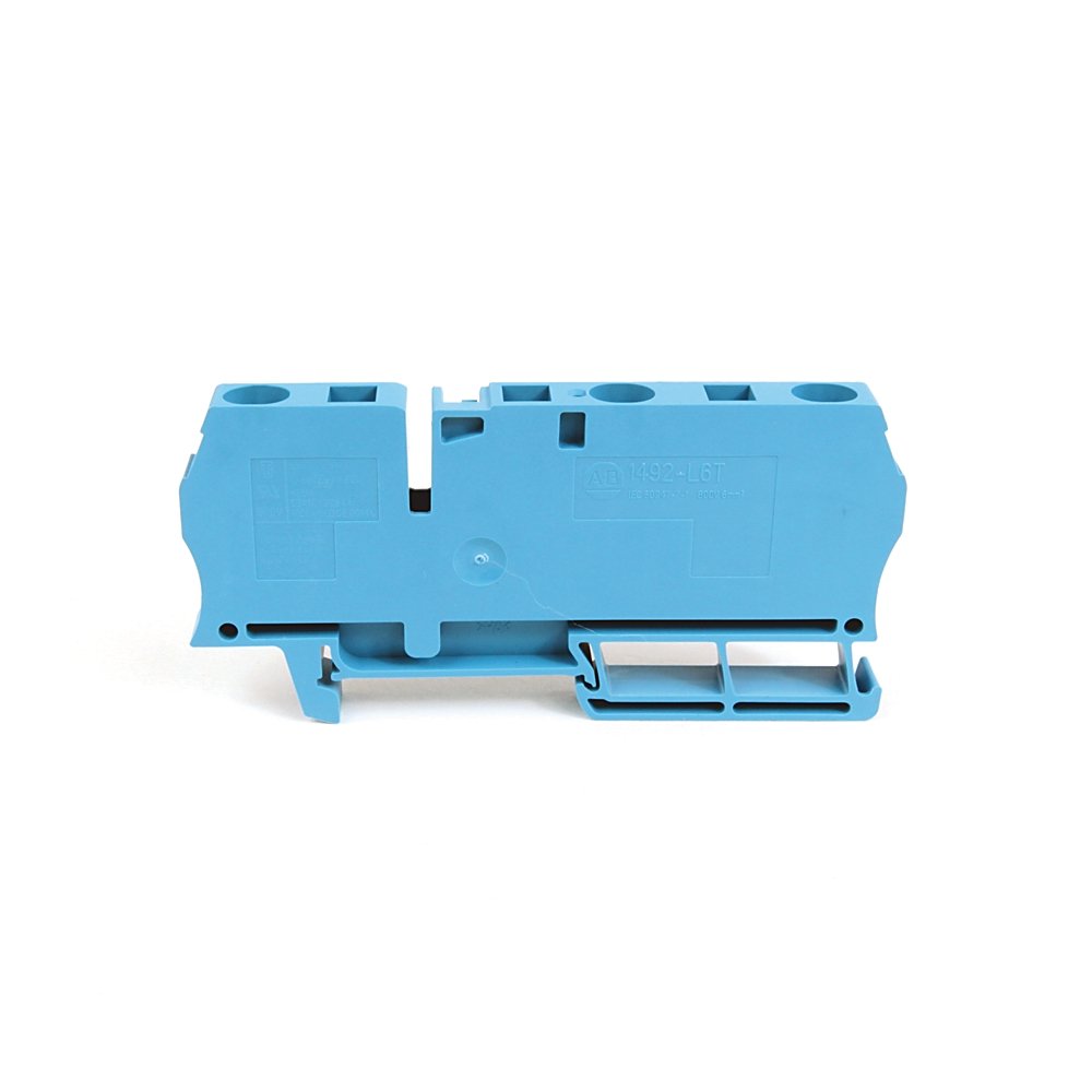 Spring Clamp Terminal Block,One-Circuit Feed-Through Block,6 mm (# 22 AWG - # 10 AWG), 4 mm for H4 block,2 Connection points on one side,Blue,