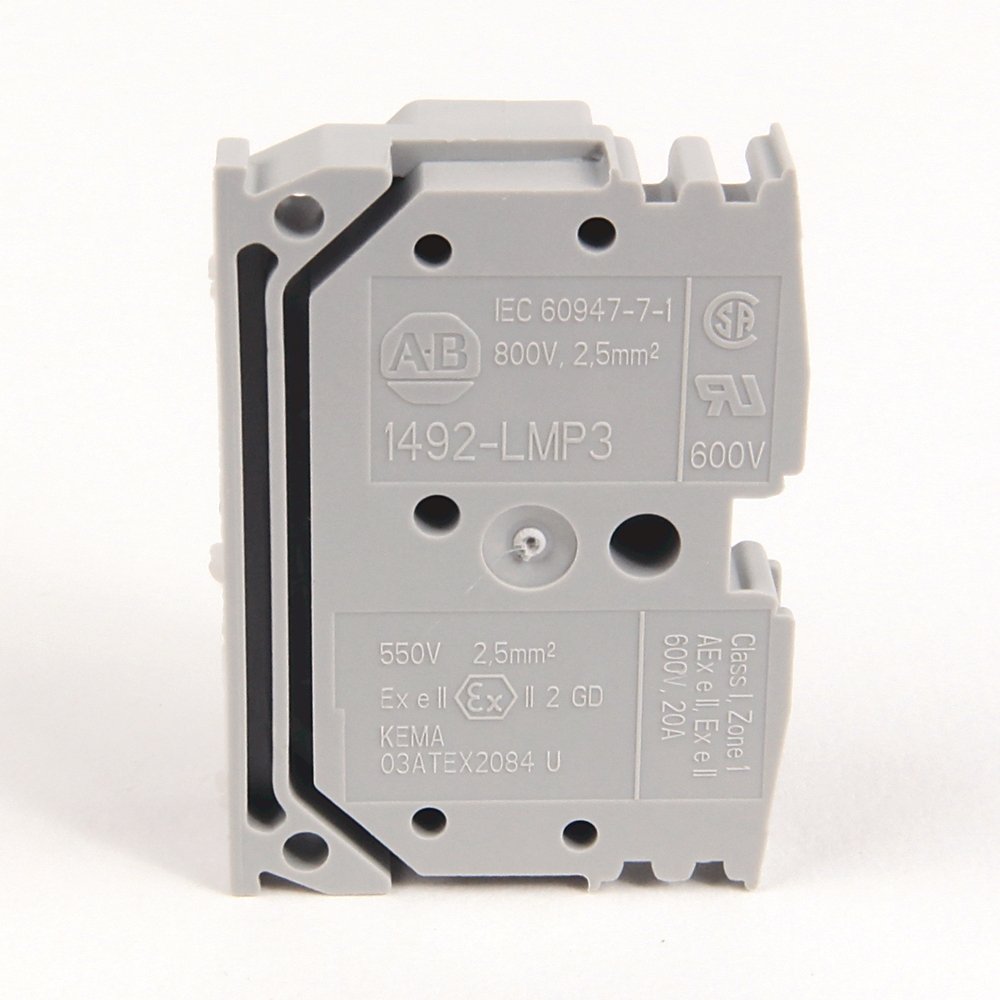 Spring Clamp Terminal Block,Mini surface mount, Feed-Through Block,2.5 mm (# 22 AWG - # 14 AWG),Standard Feedthrough,Gray (Standard),