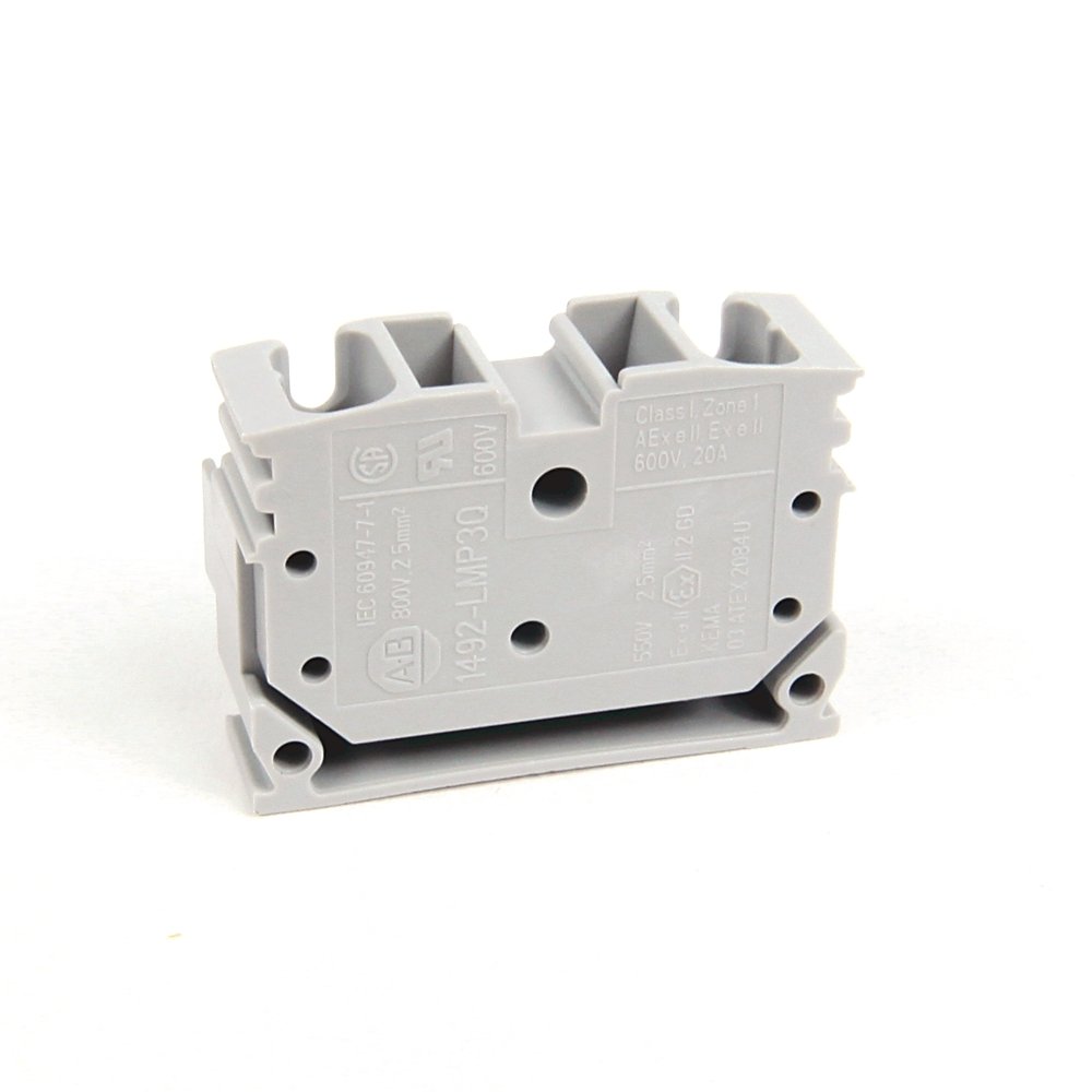 Spring Clamp Terminal Block,Mini surface mount, Feed-Through Block,2.5 mm (# 22 AWG - # 14 AWG),4 Connection points,Gray (Standard),