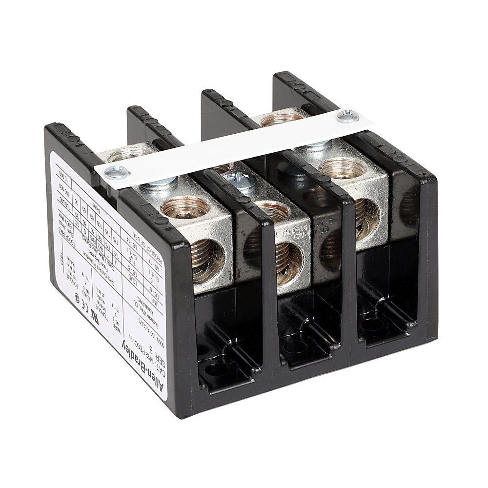 1492 Power Block, Copper Connector Block, 3-Pole, Copper, 1 Opening Line Side, 1 Opening Load Side, 150 Amps