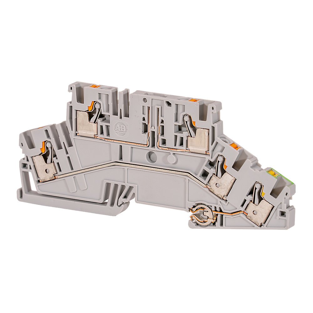 1492-P Push-in Terminal Blocks , 4 mm² (AWG 26 - AWG 10),25 A , Accessory Plug-in and Grounding Block , Multi-Level ,1 Point On Each Side Per Circuit