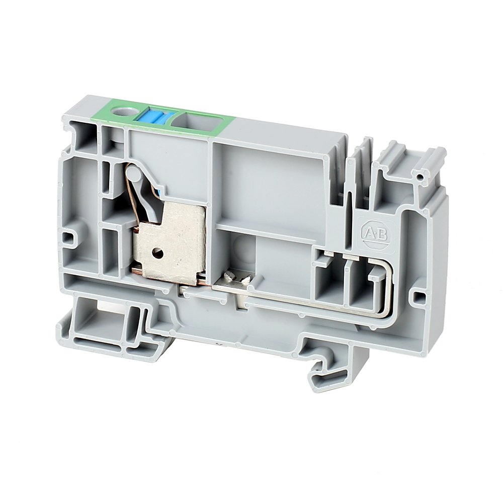 1492-P Push-in Terminal Blocks , 10 mm² ( AWG 20 - AWG 6) , Control Power Distribution Block , Starter Block Ground ,1 Point Blue
