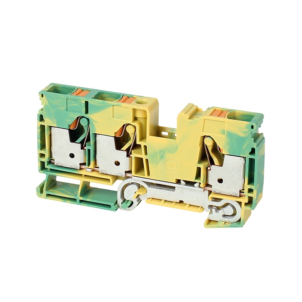1492-P Push-in Terminal Blocks , 16 mm² ( AWG 18 - AWG 6) , Grounding Block , Single Level ,1 Point On One Side, 2 Points On Other Side