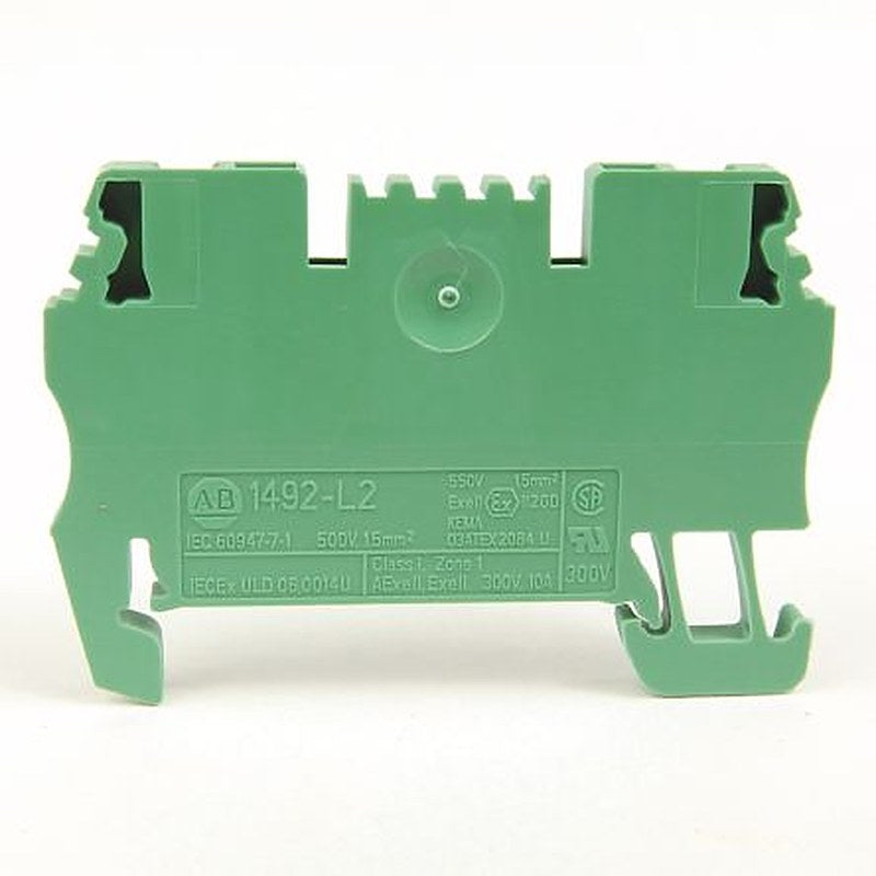 Allen Bradley 1492-L2-G 1492 Series DIN Rail Terminal Block Green, 1.5mm², Spring Clamp, IECEx/ATEX