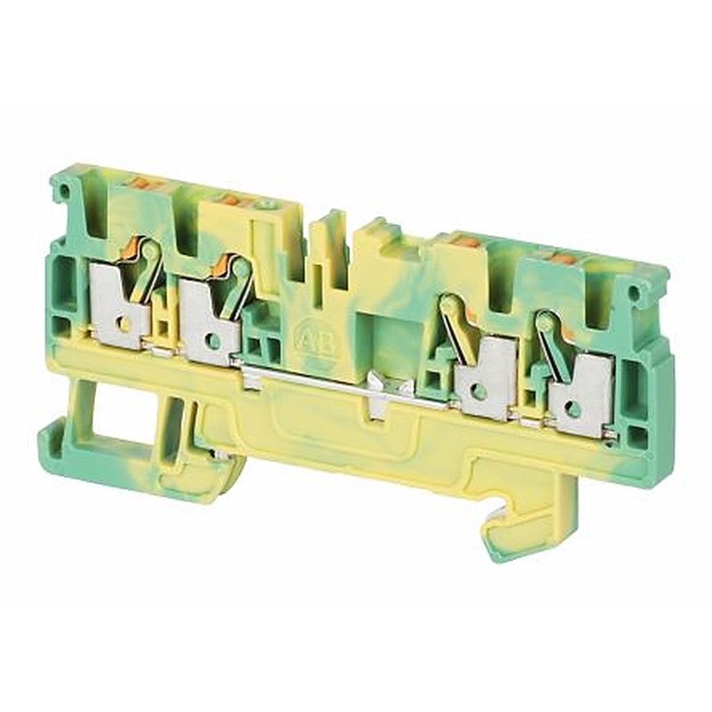 Allen Bradley 1492-PG3Q 1492-P Series Feed Through Terminal Block Yellow, Green, 2.5mm², 1-Level, Push-in
