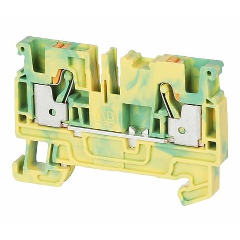 Allen Bradley 1492-PG4 1492-P Series Feed Through Terminal Block Green, Yellow, 4mm², 1-Level, Push-in