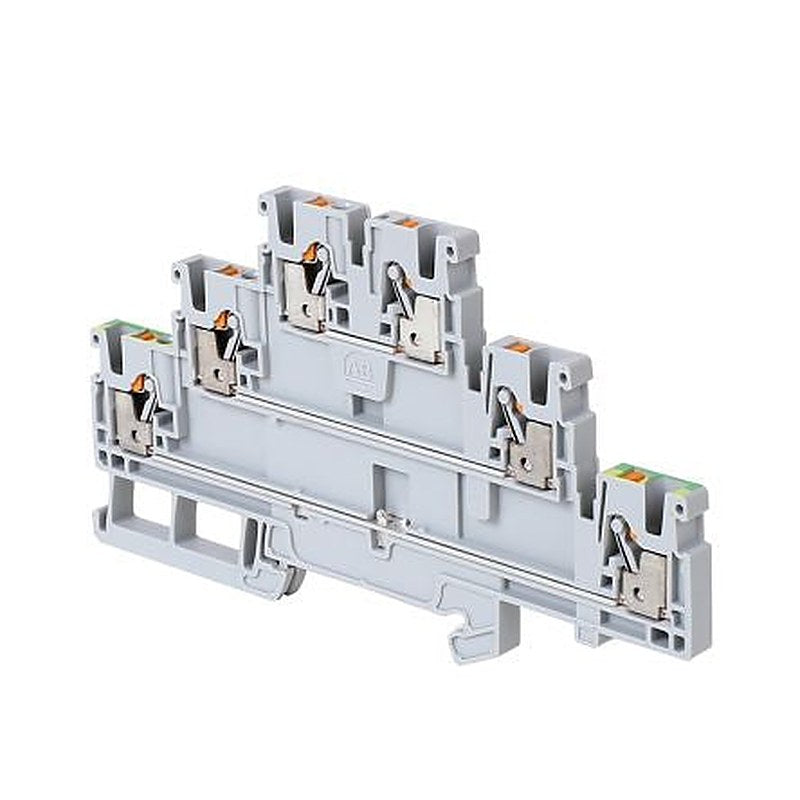 Allen Bradley 1492-PTG3 1492-P Series DIN Rail Terminal Block Grey, 2.5mm², Push-in