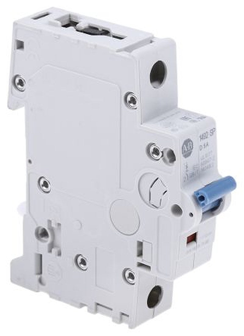 Allen Bradley 1492-SPM Miniature Circuit Breaker, 1-Pole, 5A, Type D, 277V ac AC, 48 V dc DC, 10 kA Breaking Capacity