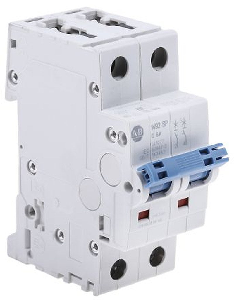 Allen Bradley 1492-SPM Miniature Circuit Breaker, 2-Pole, 6A, Type C, 480V ac AC, 96 V dc DC, 10 kA Breaking Capacity