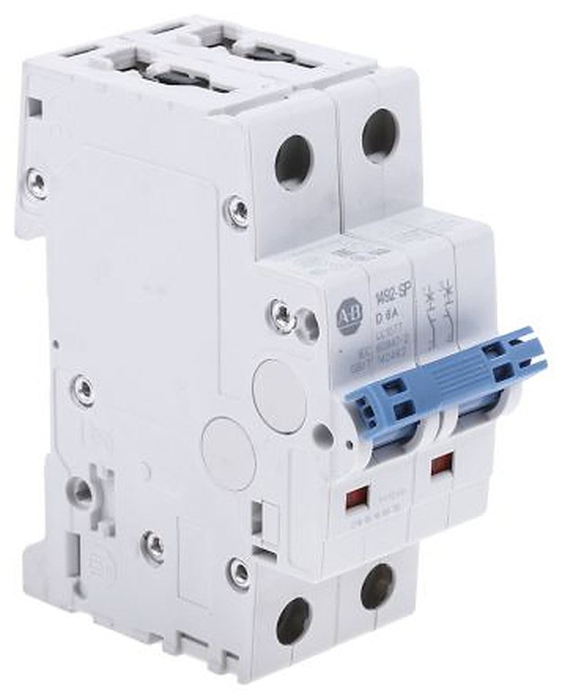 Allen Bradley 1492-SPM Miniature Circuit Breaker, 2-Pole, 6A, Type D, 480V ac AC, 96 V dc DC, 10 kA Breaking Capacity