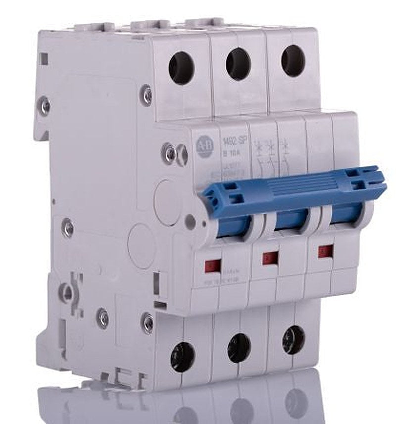 Allen Bradley 1492-SPM 1492-SPM Miniature Circuit Breaker, 3-Pole, 10A, Type B, 480V ac AC, 96 V dc DC, 15 kA Breaking