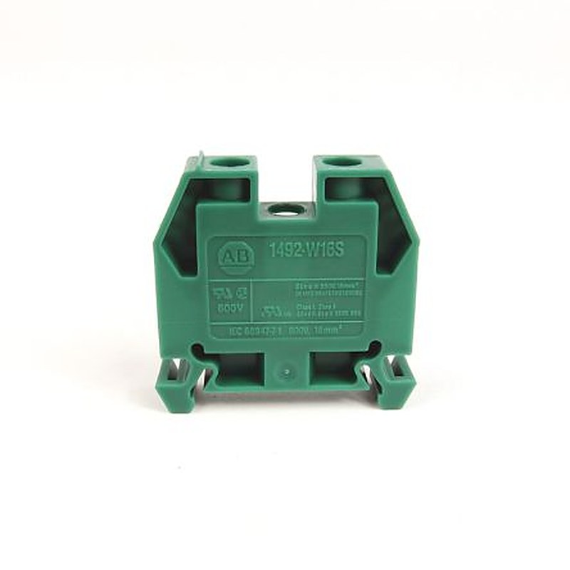 Allen Bradley 1492-W16S-G 1492-W Series Feed Through Terminal Block Green, 16mm², 2.5 mm², Screw