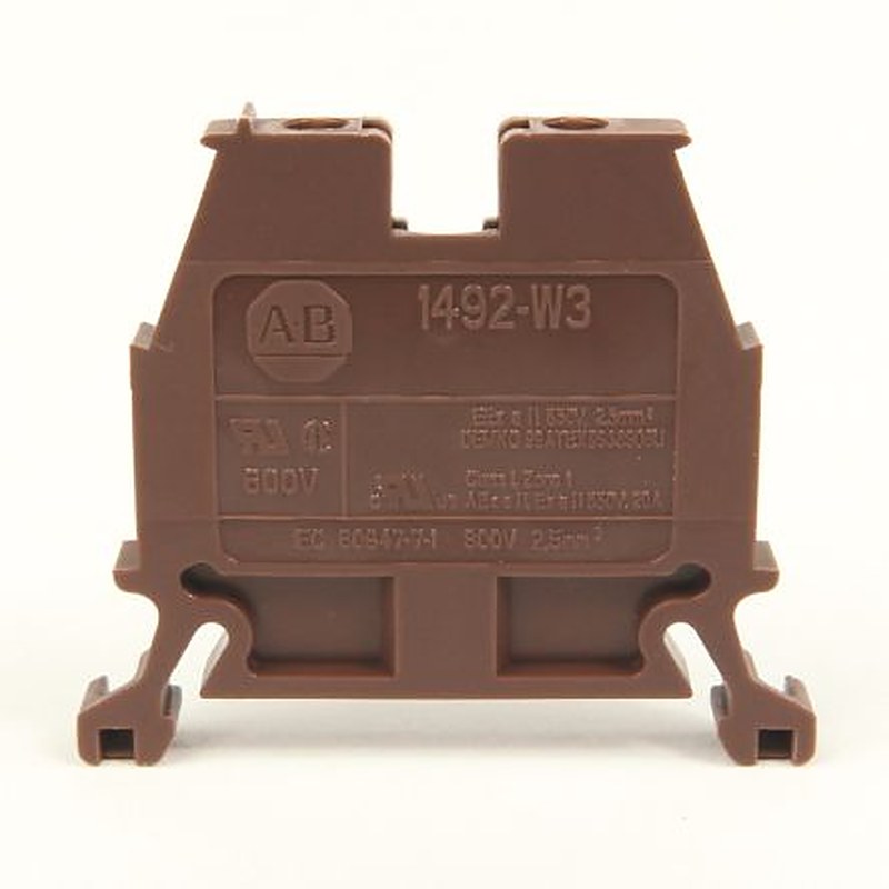 Allen Bradley 1492-W3-BR 1492-W Series Feed Through Terminal Block Brown, 2.5mm², Screw